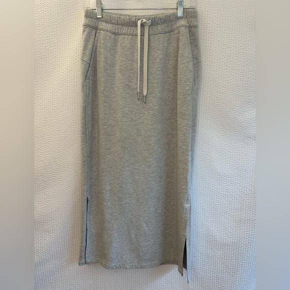 lululemon athletica Dresses & Skirts - Lululemon Modal Blend Women’s Gray High Rise A-Line Midi Skirt Size: 6